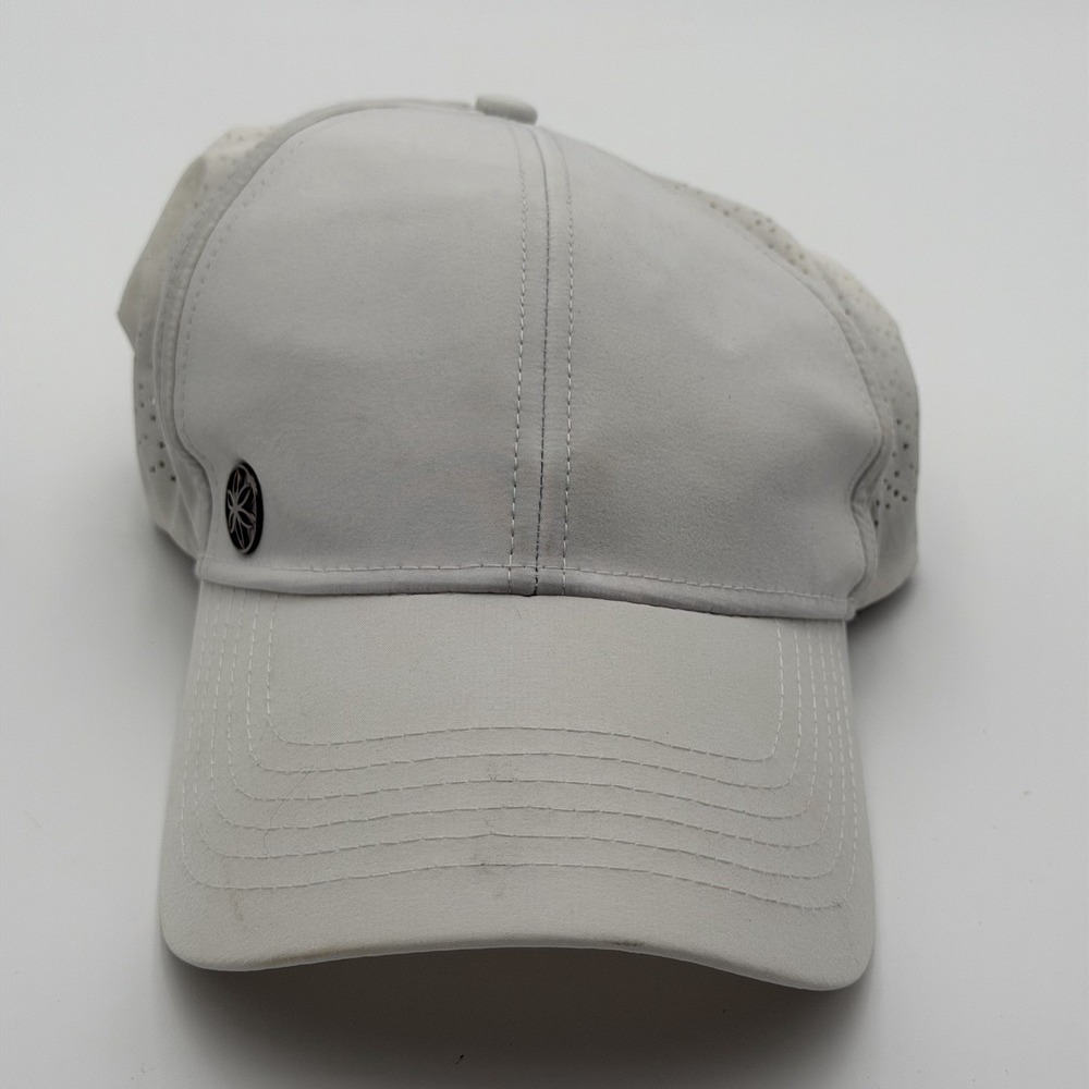 Gaiam Cruiser Cap Women's Strap Back White Stretch Logo Metal Golf Breathable